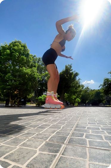 Sara roller skating